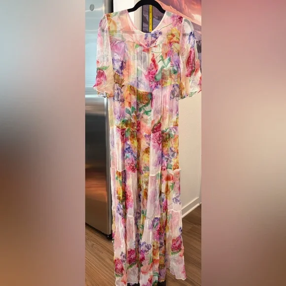 Johnny Was / New!! Fionna Floral Silk Maxi Dress / Boho Elegant Summer Dress - Picture 4 of 4
